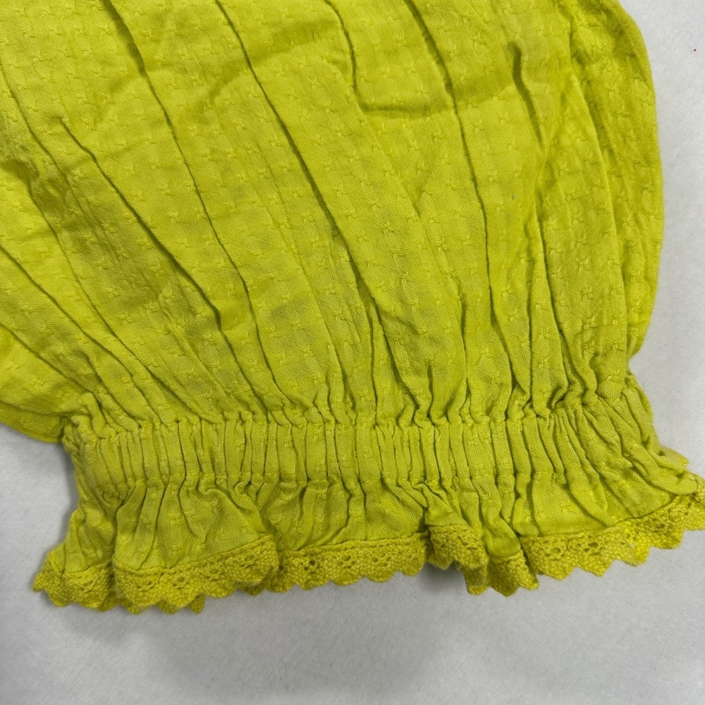 New Sundance Lodi Henley Top L/XL Chartreuse Cotton Boho Cottagecore Babydoll - Picture 9 of 10